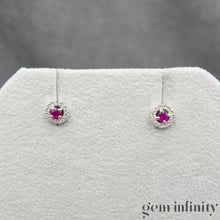 Charger l'image dans la galerie, Boucles d'oreilles or gris rubis et diamants