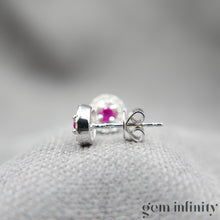 Charger l'image dans la galerie, Boucles d'oreilles or gris rubis et diamants