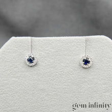 Charger l'image dans la galerie, Boucles d'oreilles or gris saphirs et diamants