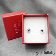 Charger l'image dans la galerie, Boucles d'oreilles or gris saphirs et diamants