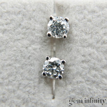 Charger l'image dans la galerie, Boucles d'oreilles or gris et diamants