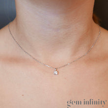 Upload image to gallery, White gold diamond solitaire necklace