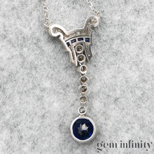 Upload image to gallery, 'Belle Epoque' necklace in gold, silver, sapphires and diamonds