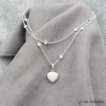 Upload image to gallery, White gold and diamond pendant necklace