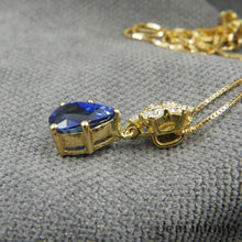 Upload image to gallery, Sapphire drop and diamond gold necklace