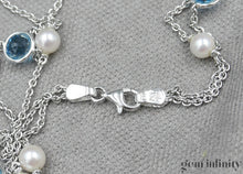 Upload image to gallery, White gold, topaz and pearl necklace