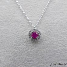 Upload image to gallery, Ruby white gold and diamond necklace