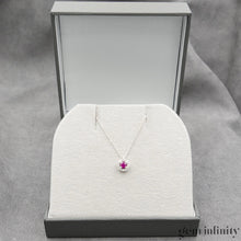 Upload image to gallery, Ruby white gold and diamond necklace