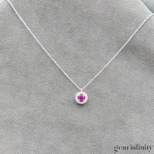 Upload image to gallery, Ruby white gold and diamond necklace