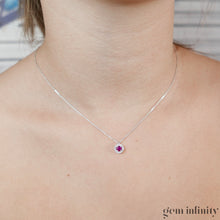 Upload image to gallery, Ruby white gold and diamond necklace