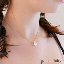 Upload image to gallery, White gold necklace, large pear shape diamond 2.86 ct