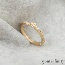 Upload image to gallery, MAUBOUSSIN,  pink gold and diamonds bark effect ring