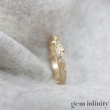 Upload image to gallery, MAUBOUSSIN,  pink gold and diamonds bark effect ring