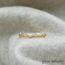 Upload image to gallery, MAUBOUSSIN,  pink gold and diamonds bark effect ring