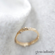 Upload image to gallery, MAUBOUSSIN,  pink gold and diamonds bark effect ring