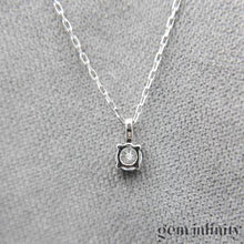 Upload image to gallery, White gold diamond solitaire necklace
