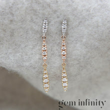 Charger l'image dans la galerie, Pendants d'oreilles or rose, jaune et gris serti de diamants