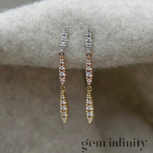 Charger l'image dans la galerie, Pendants d'oreilles or rose, jaune et gris serti de diamants