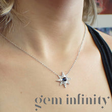 Upload image to gallery, Adler, white gold star necklace, sapphire and diamonds
