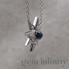 Upload image to gallery, Adler, white gold star necklace, sapphire and diamonds
