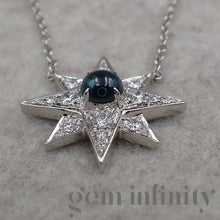 Upload image to gallery, Adler, white gold star necklace, sapphire and diamonds
