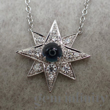 Upload image to gallery, Adler, white gold star necklace, sapphire and diamonds
