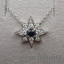 Upload image to gallery, Adler, white gold star necklace, sapphire and diamonds
