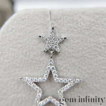 Upload image to gallery, White gold and diamond star ear pendants
