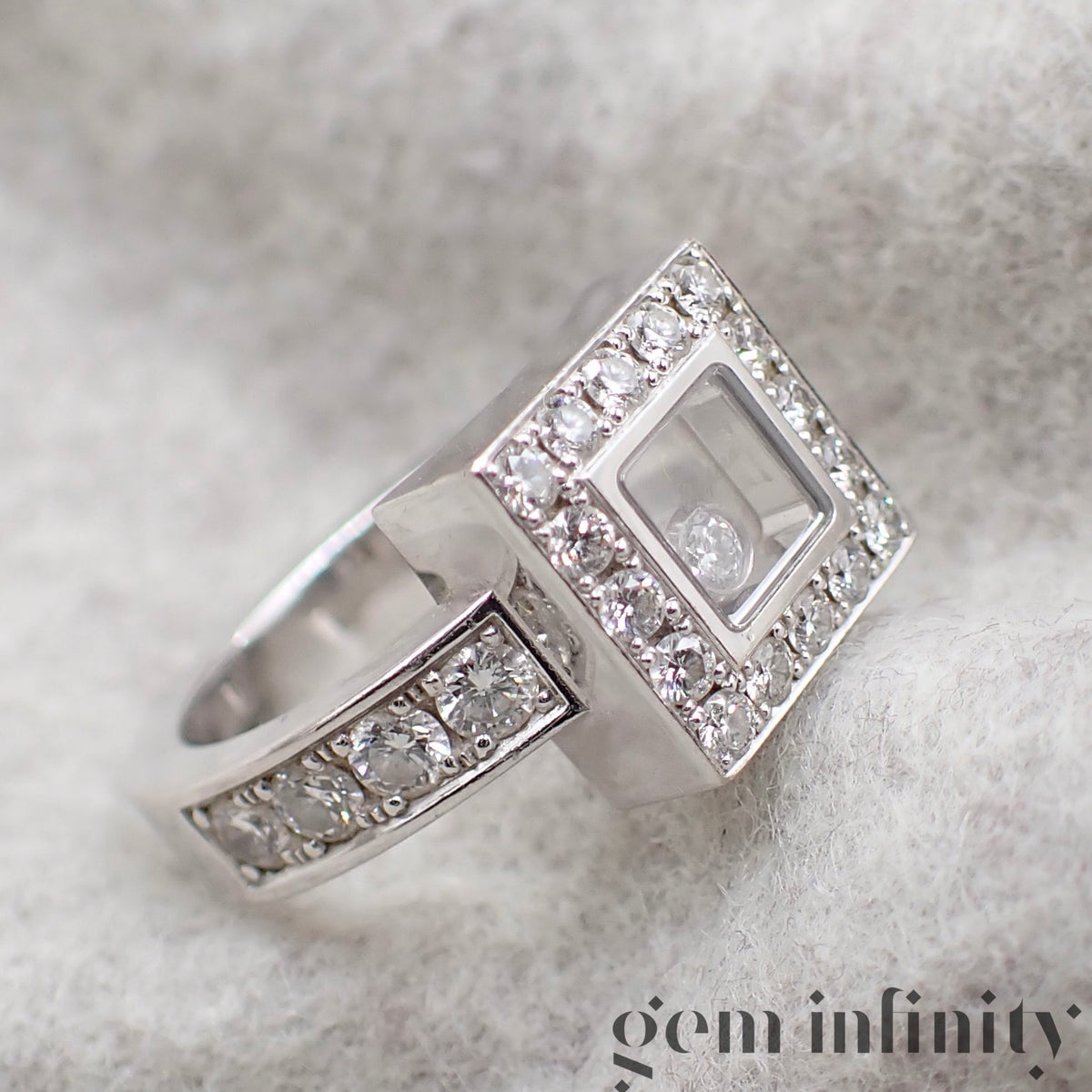 Chopard, Happy Diamond, white gold and diamonds ring – GEMINFINITY ...