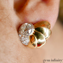 Upload image to gallery, Pair of 1940s-50s gold and diamond ear clips
