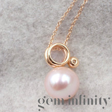 Upload image to gallery, Mimi, pink gold, diamond, pink quartz and pearl necklace
