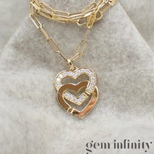 Upload image to gallery, Dinh Van 750 Gold and diamond heart handcuff pendant on chain
