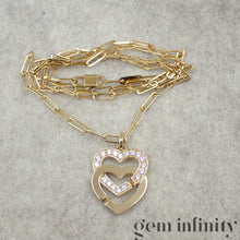 Upload image to gallery, Dinh Van 750 Gold and diamond heart handcuff pendant on chain
