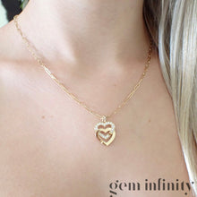 Upload image to gallery, Dinh Van 750 Gold and diamond heart handcuff pendant on chain
