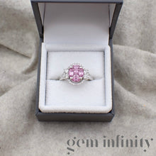 Charger l'image dans la galerie, Bague illusion saphirs roses et diamants
