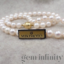 Charger l&#39;image dans la galerie, Mikimoto, collier de perles Akoya, fermoir or
