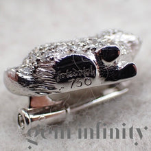 Charger l&#39;image dans la galerie, Broche lapin or gris, diamants et rubis
