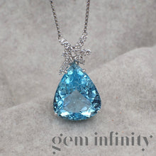 Charger l'image dans la galerie, Pendentif aigue-marine et diamants
