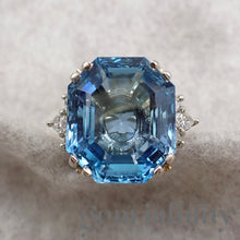 Upload image to gallery, Aquamarine and diamond ring
