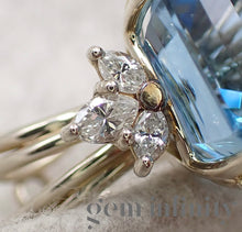 Upload image to gallery, Aquamarine and diamond ring
