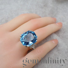 Upload image to gallery, Aquamarine and diamond ring
