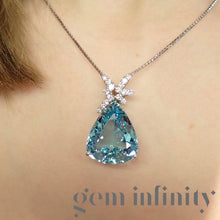 Charger l'image dans la galerie, Pendentif aigue-marine et diamants
