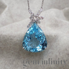 Charger l'image dans la galerie, Pendentif aigue-marine et diamants
