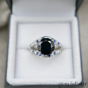 Mauboussin, ‘Ni naïve ni soumise vraie’, white gold ring set with sapphires and diamonds