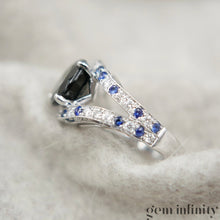 Upload image to gallery, Mauboussin, ‘Ni naïve ni soumise vraie’, white gold ring set with sapphires and diamonds
