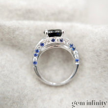 Upload image to gallery, Mauboussin, ‘Ni naïve ni soumise vraie’, white gold ring set with sapphires and diamonds
