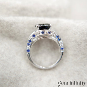 Mauboussin, ‘Ni naïve ni soumise vraie’, white gold ring set with sapphires and diamonds