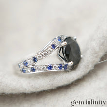 Upload image to gallery, Mauboussin, ‘Ni naïve ni soumise vraie’, white gold ring set with sapphires and diamonds
