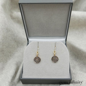 Pair of gold and brown diamond earrings