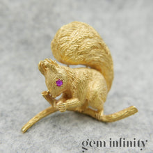 Upload image to gallery, Hermès, gold and ruby squirrel brooch
